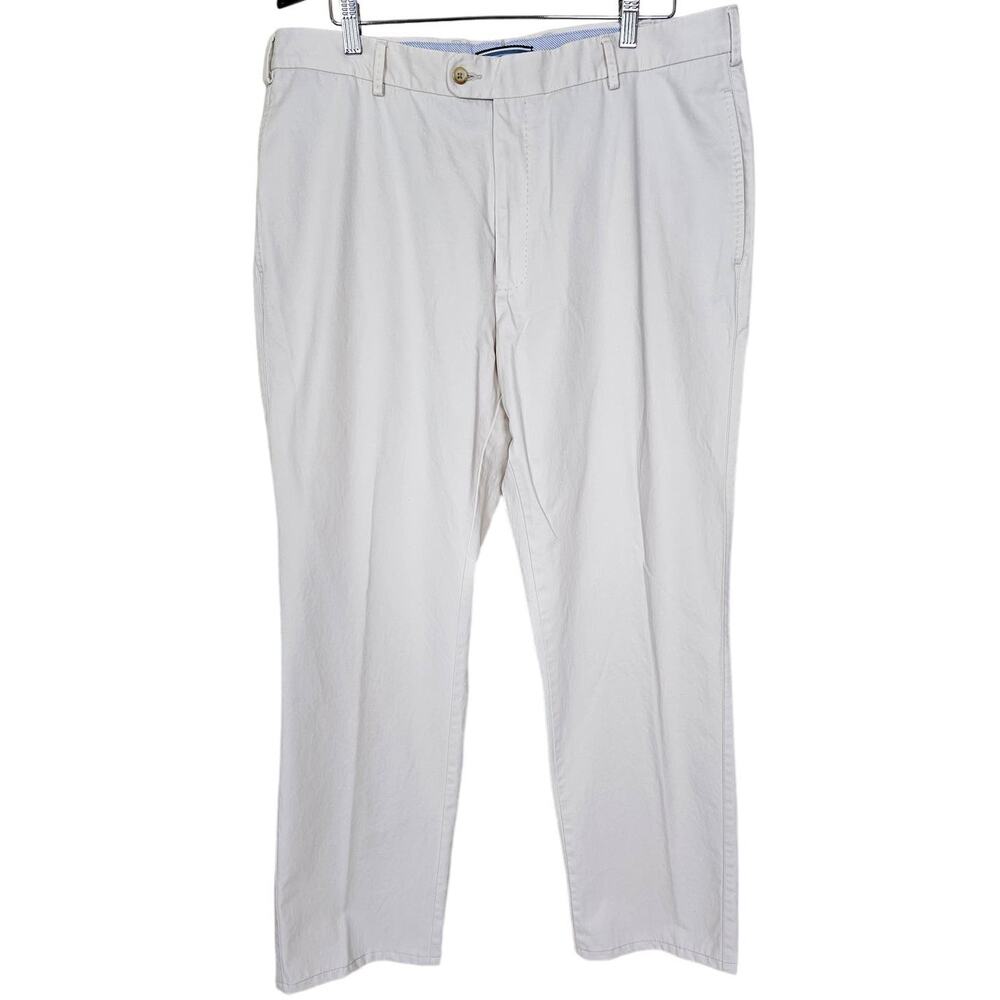 Peter Millar Pima Cotton Chino Pants 38 x 31 Beige Flat Front Khakis EUC